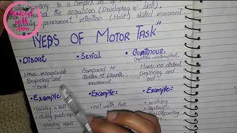 Motor Learning || Types Of Motor Task || Therapeutics Exercise