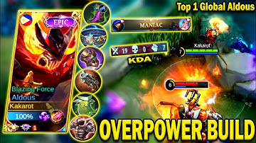 ALDOUS NEW BUILD! OP BUILD THAT MAKES YOU IMMORTAL🔥EZ MANIAC! ALDOUS BEST BUILD 2022 - MLBB