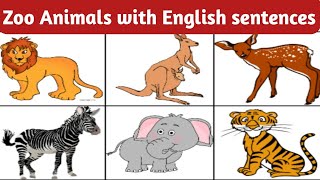 Zoo Animals || Top 10 zoo Animals name with  English sentences