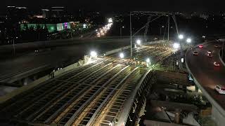 Aerial footage of I-405 improvement project in Santa Ana, CA