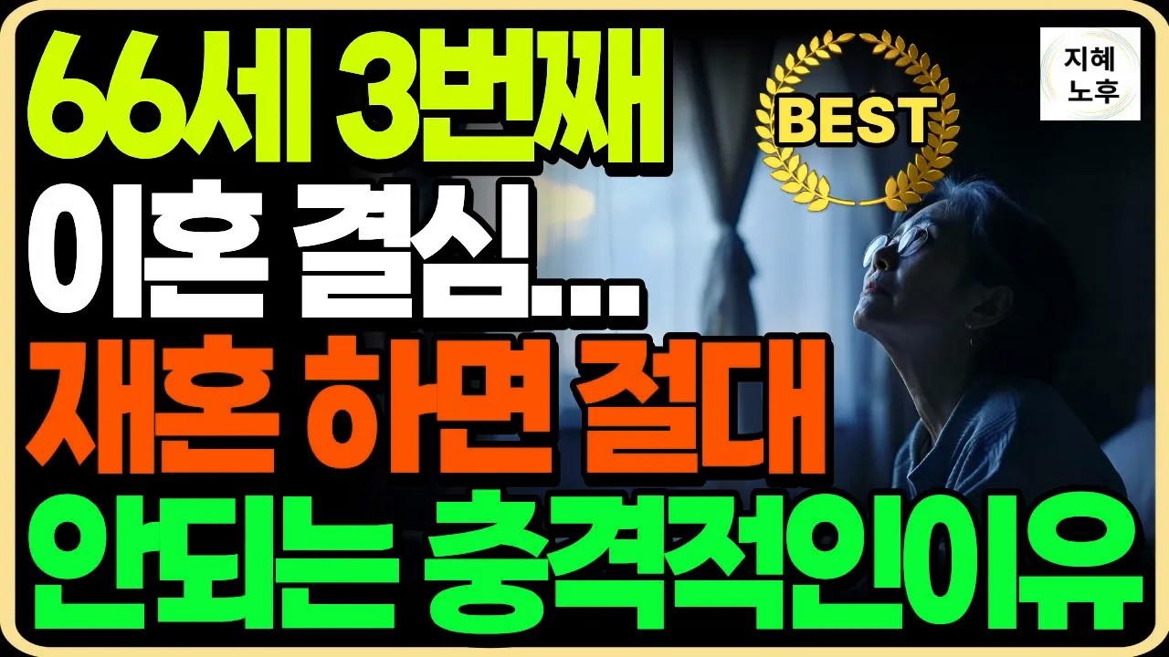 66세 에 3번째 의 이혼.. 나이들어 재혼하면 절대 안되는 이유ㅣ노년의 인생 쓴맛의 재혼 현실ㅣ인생사연ㅣ오디오