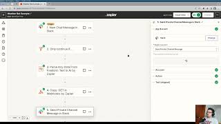 Simple chatbot using AI by Zapier and Slack