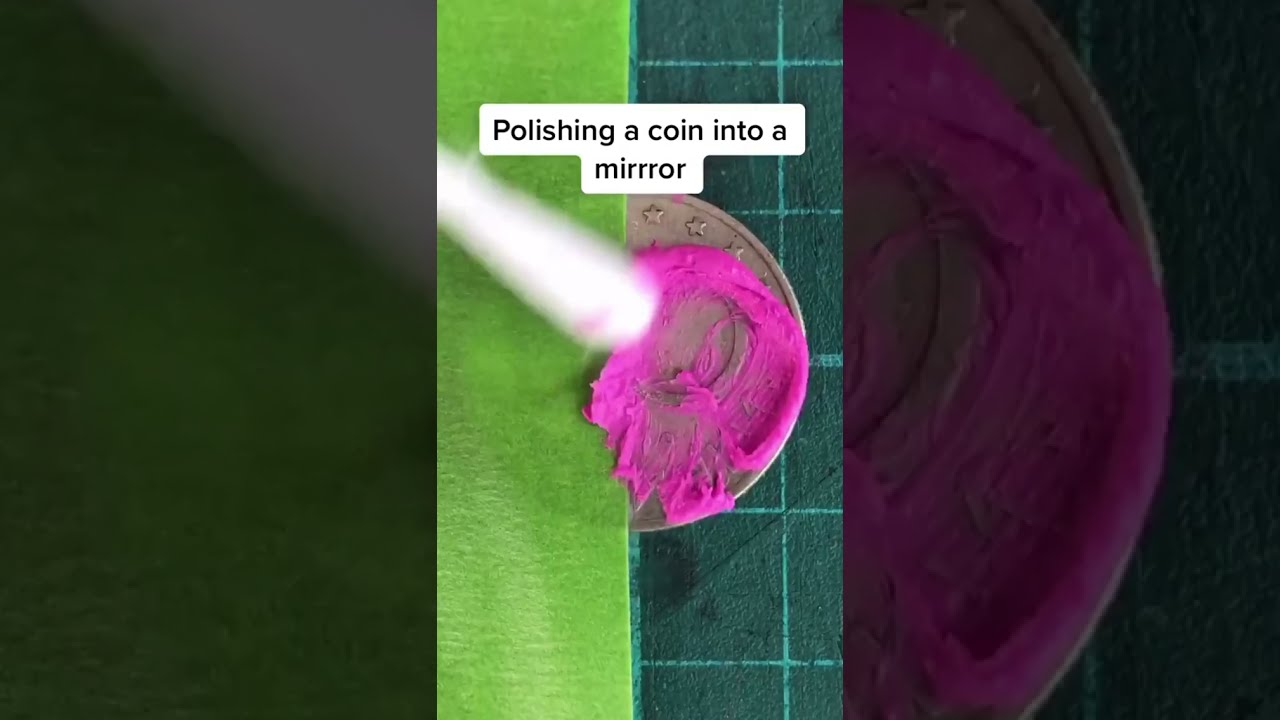Polishing a coin into mirror😯