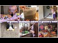 ORGANIZE AND DEEP CLEAN WITH ME | SHAMPOOING CARPETS | WALMART GROCERY HAUL | SAHM | RACHEL LEE