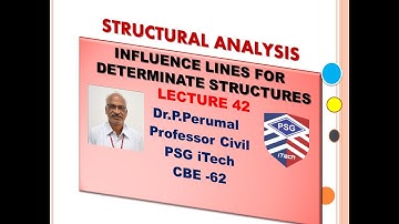 lecture42: Influence lines for determinade Structures by Dr.P.Perumal, PSG iTech,CBE