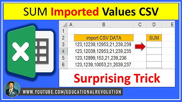 How to SUM a column in Excel (Imported CSV)