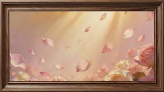 Golden Rose Petal Glow | Romantic Floral Art | 4K Frame TV Relaxing Music