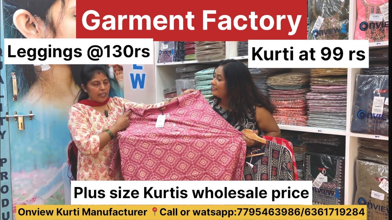 ₹99 Kurti 🔥 Wholesale Garments Factory single piece available #kurti #leggings #duppta #onviews
