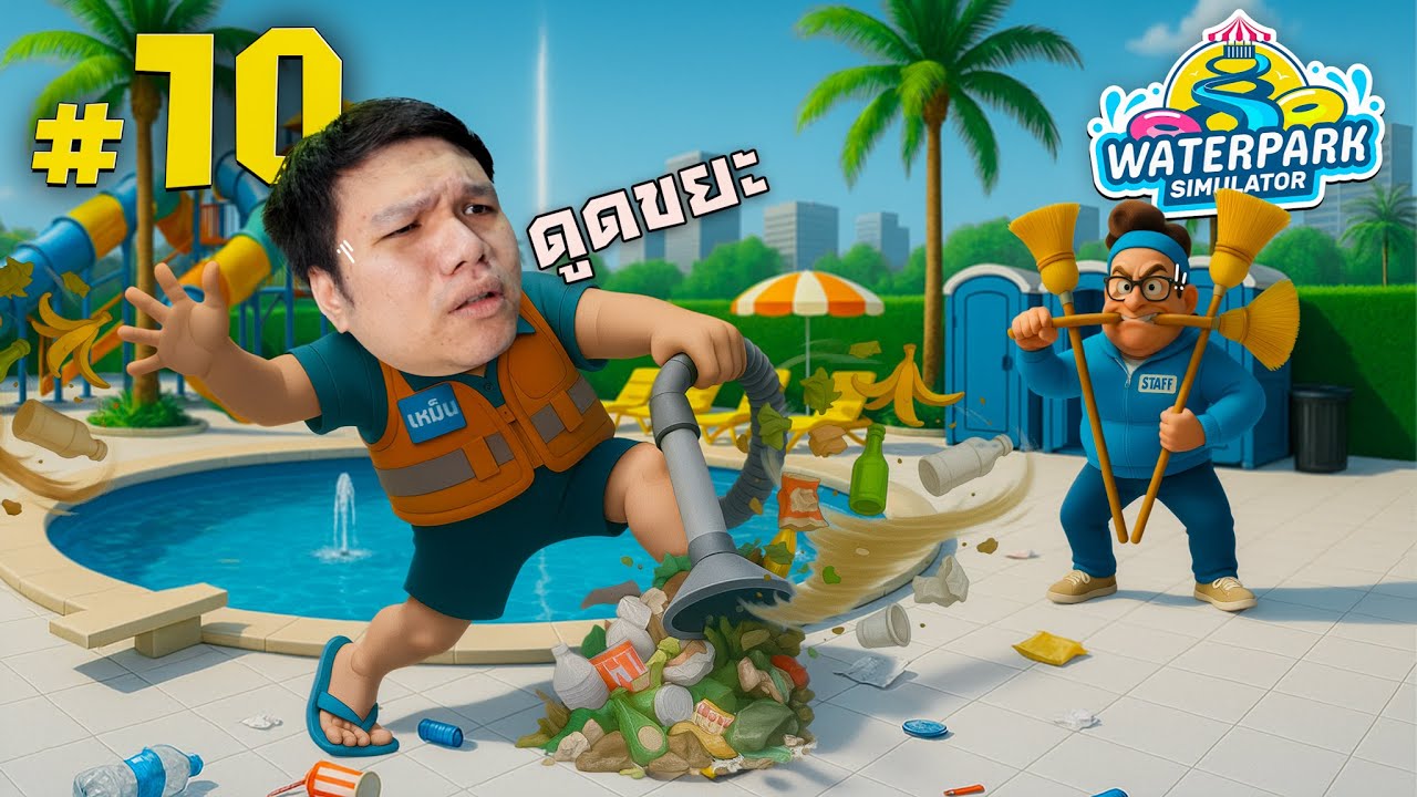 ลุงเหม็นสบาย … เครื่องดูดขยะสุดไฮเทค #10 | Waterpark Simulator