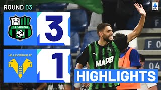 Sassuolo-Verona 3-1 | Berardi back with a bang: Goals \& Highlights | Serie A 2023\/24