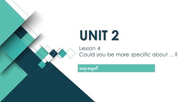 Grade 9 English Unit 2 Lesson 4 Could you be more specific about?