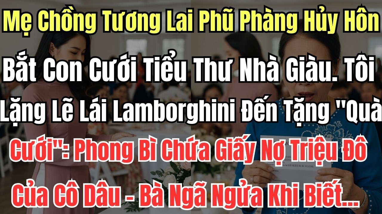 Mẹ Chồng Tương Lai Phũ Phàng Hủy Hôn, Bắt Con Cưới Tiểu Thư Nhà Giàu. Tôi Lặng Lẽ Lái Lamborghini