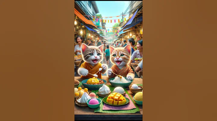 #cartoon Cat's family trip  to Thailand😍❤️ thumbnail