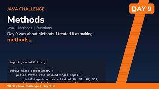 Methods - Day 9/90 Java Challenge