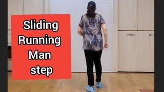 Beginner shuffle dance - Slide running man step, count two beats when dragging one foot