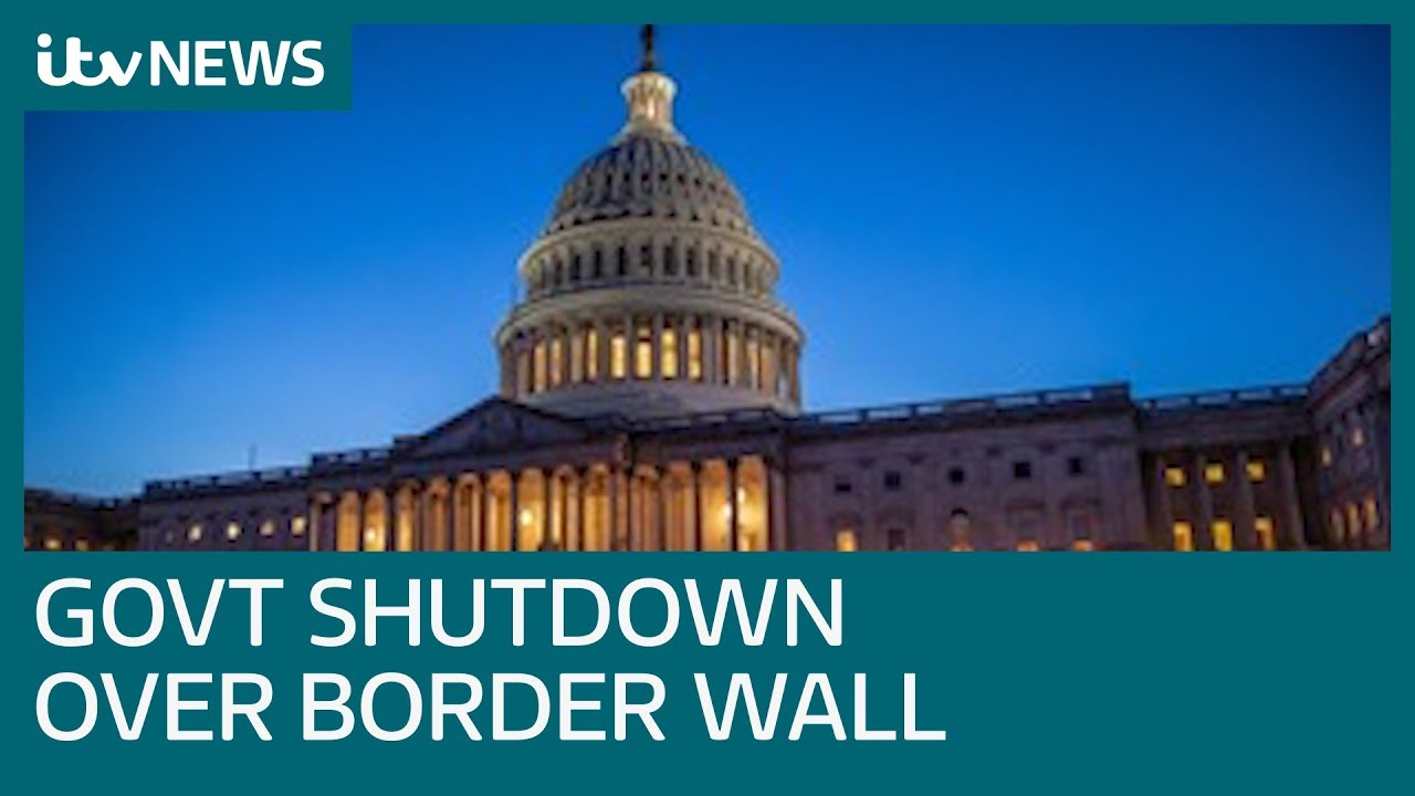 newspaper mockup US government partially shuts down over border wall funding | ITV News