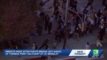 Protests outside UC Berkeley Turning Point USA event turn violent