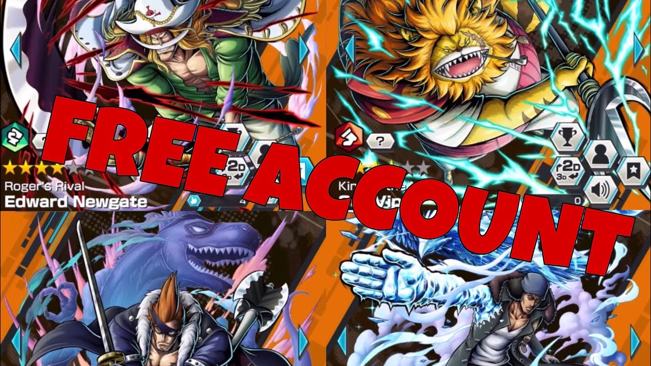 One Piece Bounty Rush Whitebeard Edward Newgate Free Account Free Giveaway Gaming Ninja Youtube