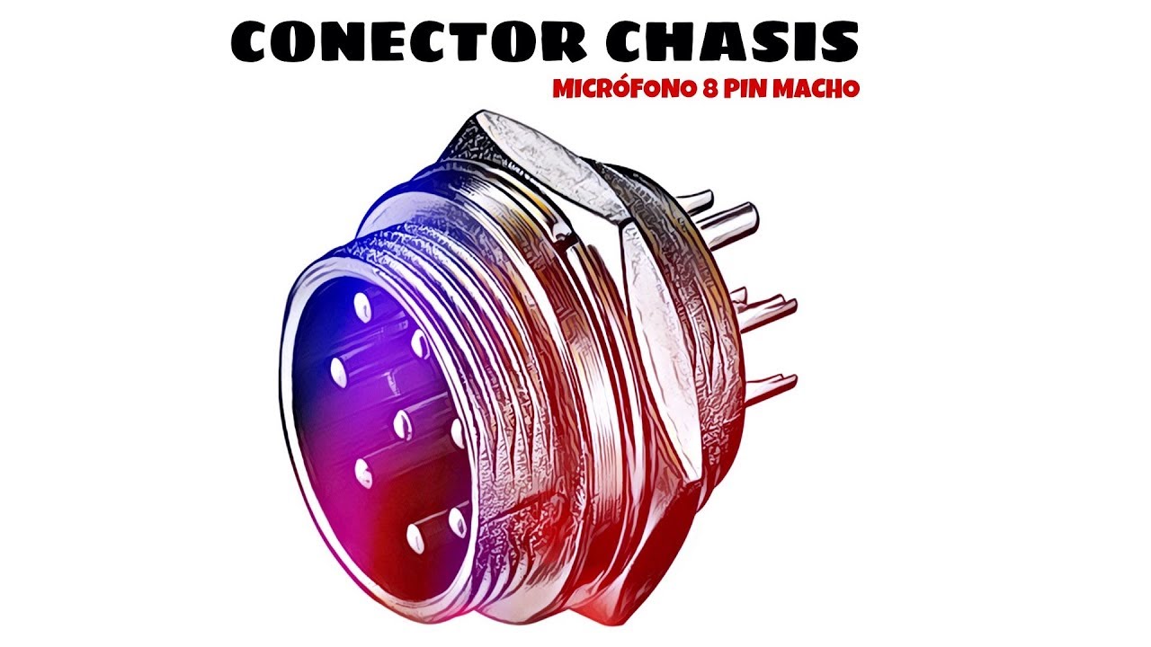 Conector chasis microfono 8 pin macho Gris distribuido por CABLEPELADO ®