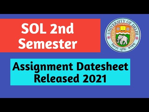 SOL second semester Assignment Datesheet released 2021