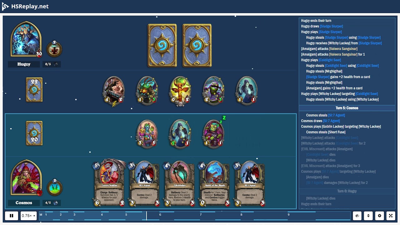 ProGaming - Hearthstone, Murloc Shaman(4) vs Water Rogue(4) by Hugzy and Cosmos, Ranked - Standar...