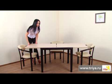 Стол обеденный раздвижной «Сонет Т5» С-297.5 | Кресло «Рапсодия Т3» С-303.1 бук/венге ткань №10