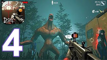 Zombie Hunter D Day - Gameplay Walkthrough, Boss Level One Tap (iOS, Android) | Area 1 | Part 4