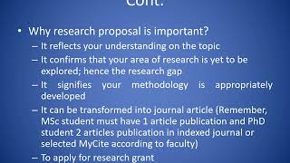 Writing the Research Proposal