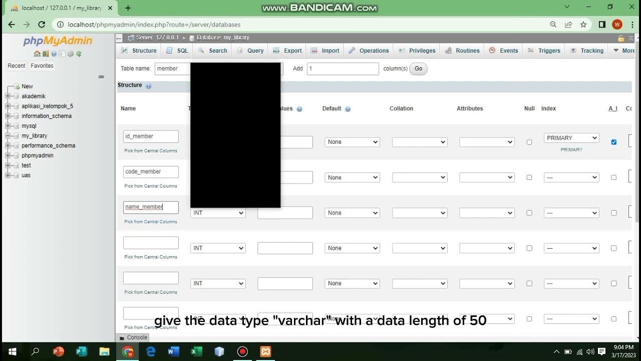 how to create database and tables in MySQL on phpMYadmin - YouTube
