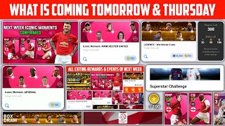 WHAT IS COMING TOMORROW & THURSDAY | NEW FREE REWARDS & EVENTS | PES2021 MOBILE