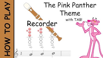 How to play Pink Panther on Recorder | Sheet Music with Tab