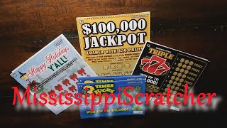 3 TIMES LUCKY - Mississippi lottery Scratch Off WIN!!!