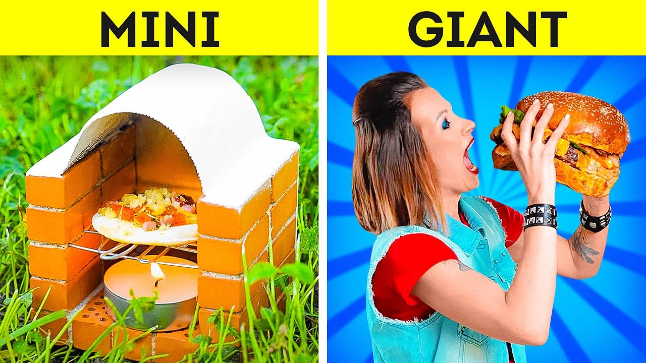 MINI VS GIANT! Mouthwatering Recipes & Cooking Hacks You Must Try