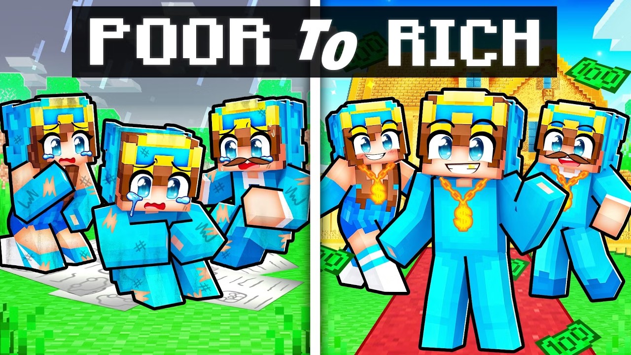 POOR to RICH FAMILY in Minecraft!