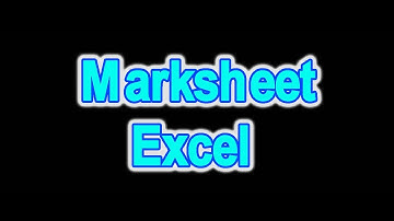 Mark Sheet in Excel Sir Ali Raza