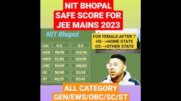 Minimum marks for Nit Bhopal | Jee mains 2023 #shorts #nit #jee #nitbhopal #youtubeshorts #short