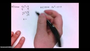 Algebra 9-4:  Use Square Roots to Solve Quadratic Equations