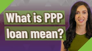 What is PPP loan mean?