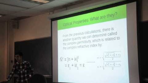 Tim Alderson - Calculating Optical Properties Using Density Functional Theory