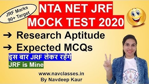 NTA NET JRF  MOCK TEST 2020- Part 20  Research Aptitude Expected MCQs