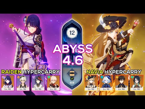 C0 Navia Hypercarry \u0026 C0 Raiden Hypercarry | Spiral Abyss 4.6 | Genshin Impact