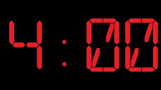 4 Minute Countdown Timer - Red LCD Font