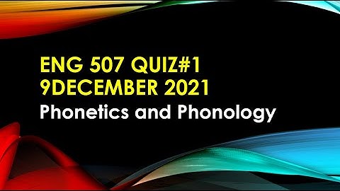 Eng 507 Quiz#1