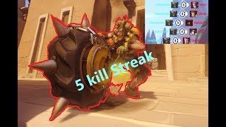 Overwatch - Junkrat Best 5 kill streak !!
