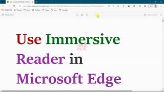 Use Immersive Reader in Microsoft Edge