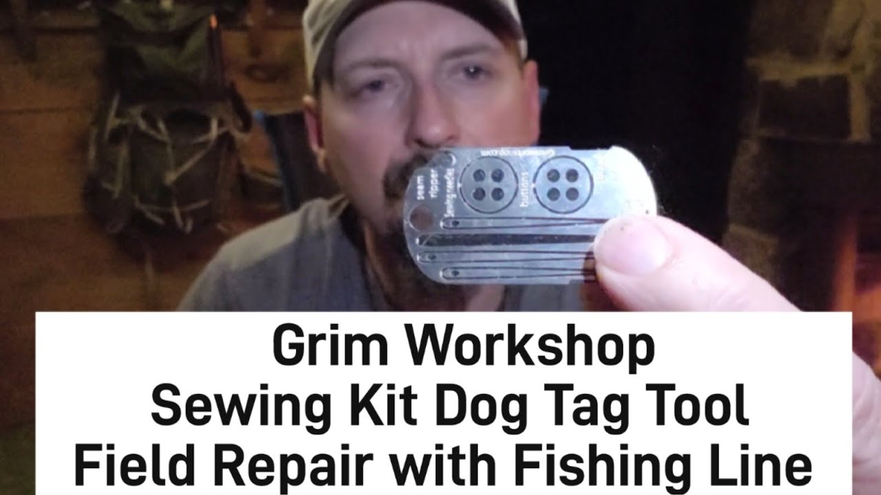 Field Repair using a Sewing Kit Dog Tag Tool and Fishing Line 