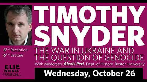 2022 Elie Wiesel Memorial Lecture with Timothy Sny...