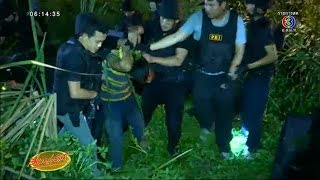 เรื่องเล่าเช้านี้ คลิปนาทีปิดล้อมจับกุมคนร้าย ขับเก๋งแหกด่านตรวจย่านธัญบุรี ยิงปืนใส่ ตร.เจ็บ 2