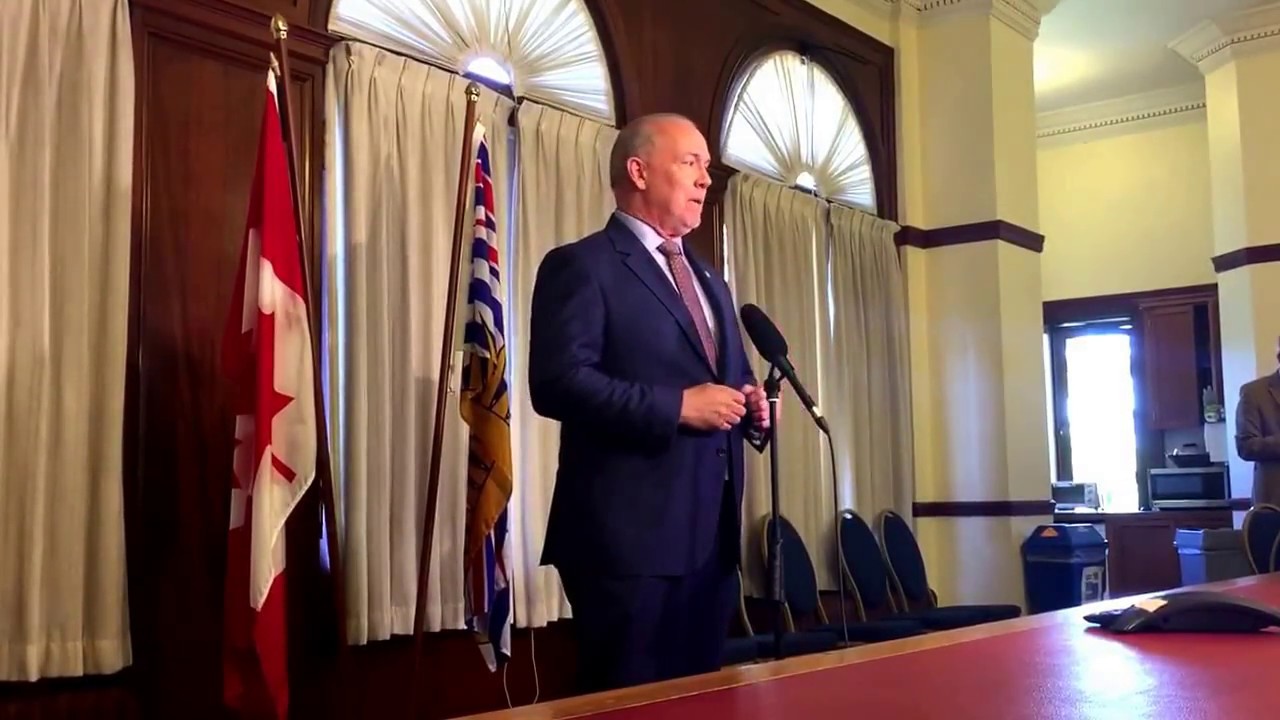 NDP leader John Horgan at the legislature.