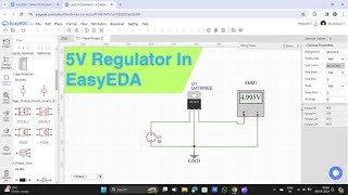 how to make 5v regulator in easyeda | easyeda voltage regulator #howto #easyeda #simulation #7805